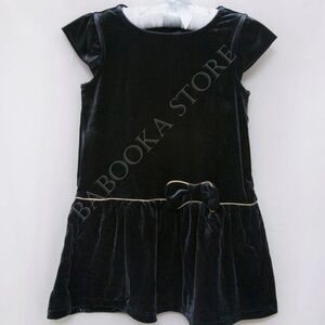 Gap Toddler Girl Black Ruffle Bow Dress, Velour Dress, Party PhotoShoot